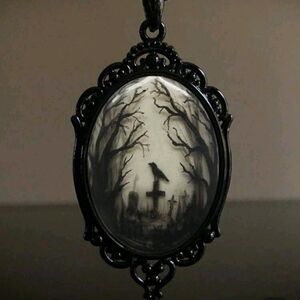 Gothic Black Pendant Necklace